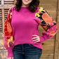 Bubble Gum Floral Sleeve Sweater
