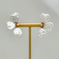 Heart Seed Pearl Fan Earrings