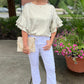 Ruffle Sleeve Champagne Blouse