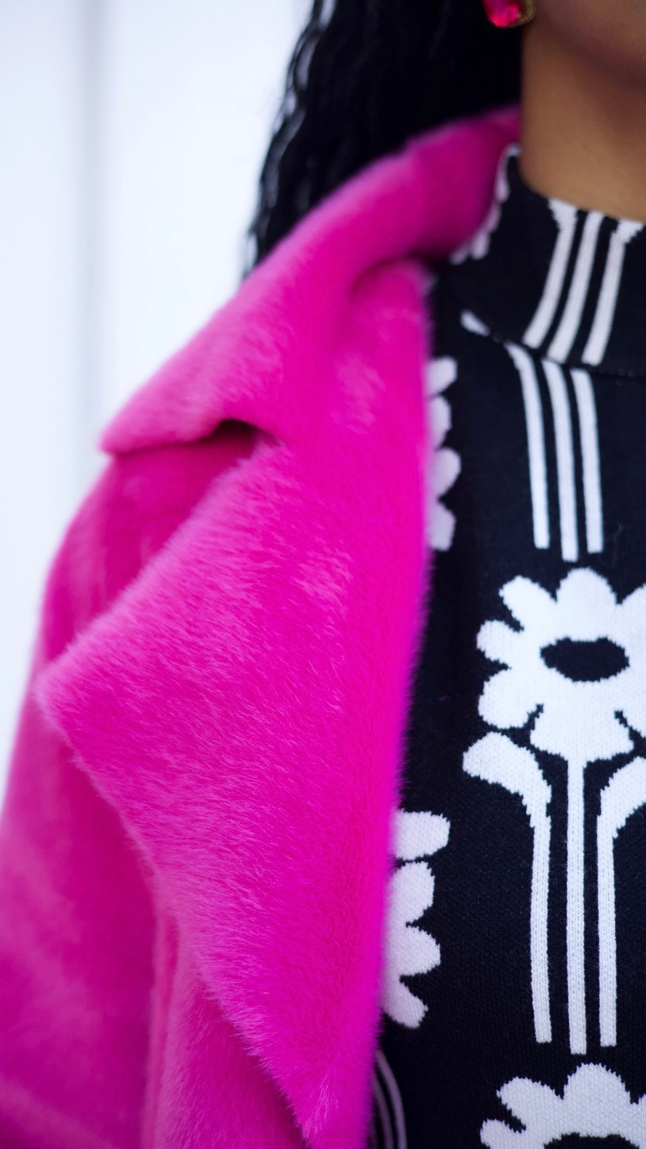 Ivy Jane Faux Fur Coat - Hot Pink