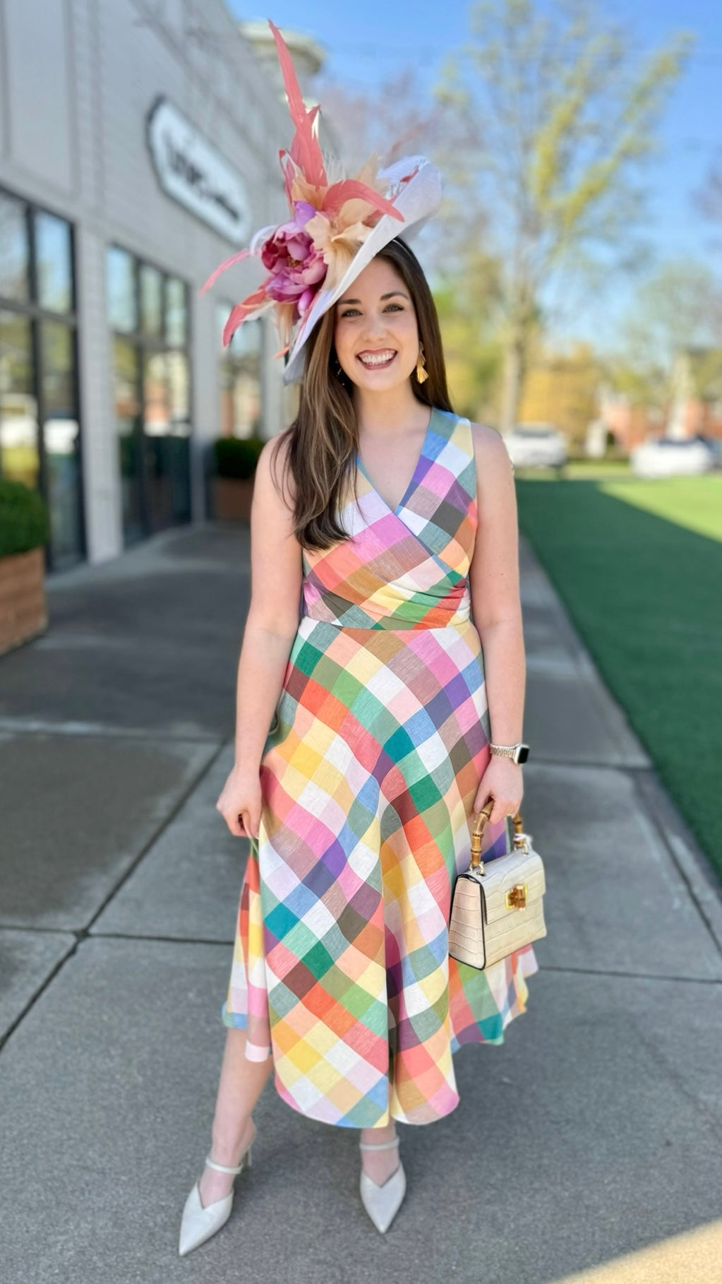 Jude Connally Easton Stretch Linen Dress - Plaid Multi