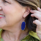 Hexagon Dangle Earrings - Navy