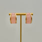 Pink Acrylic Hoop Earrings - Gold