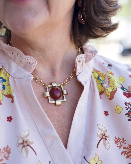 Wine Stone Necklace