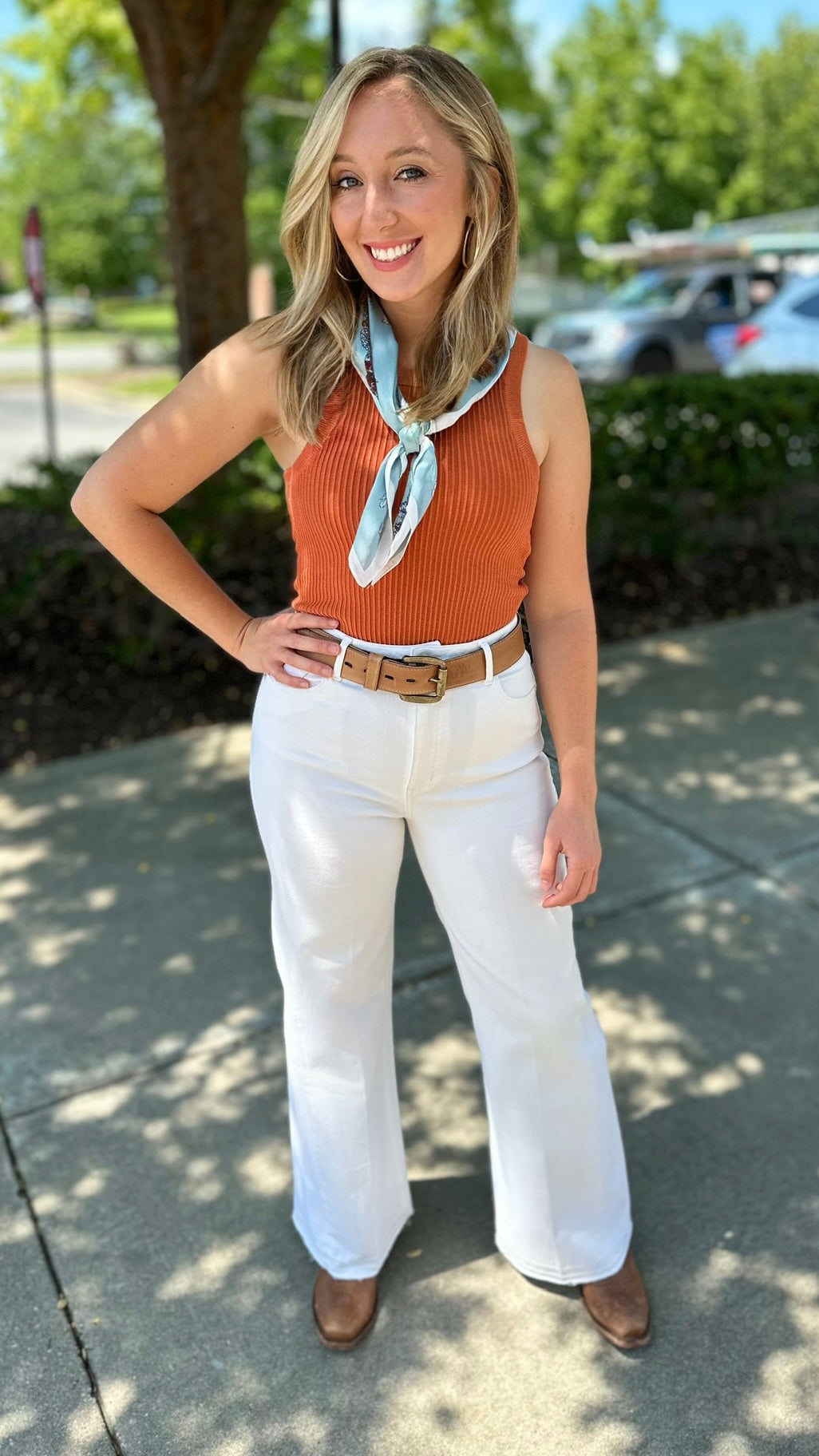 Dear John Fiona Wide Leg Jean - White