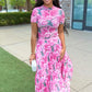 Rose Pleated Skirt - Pink Mix