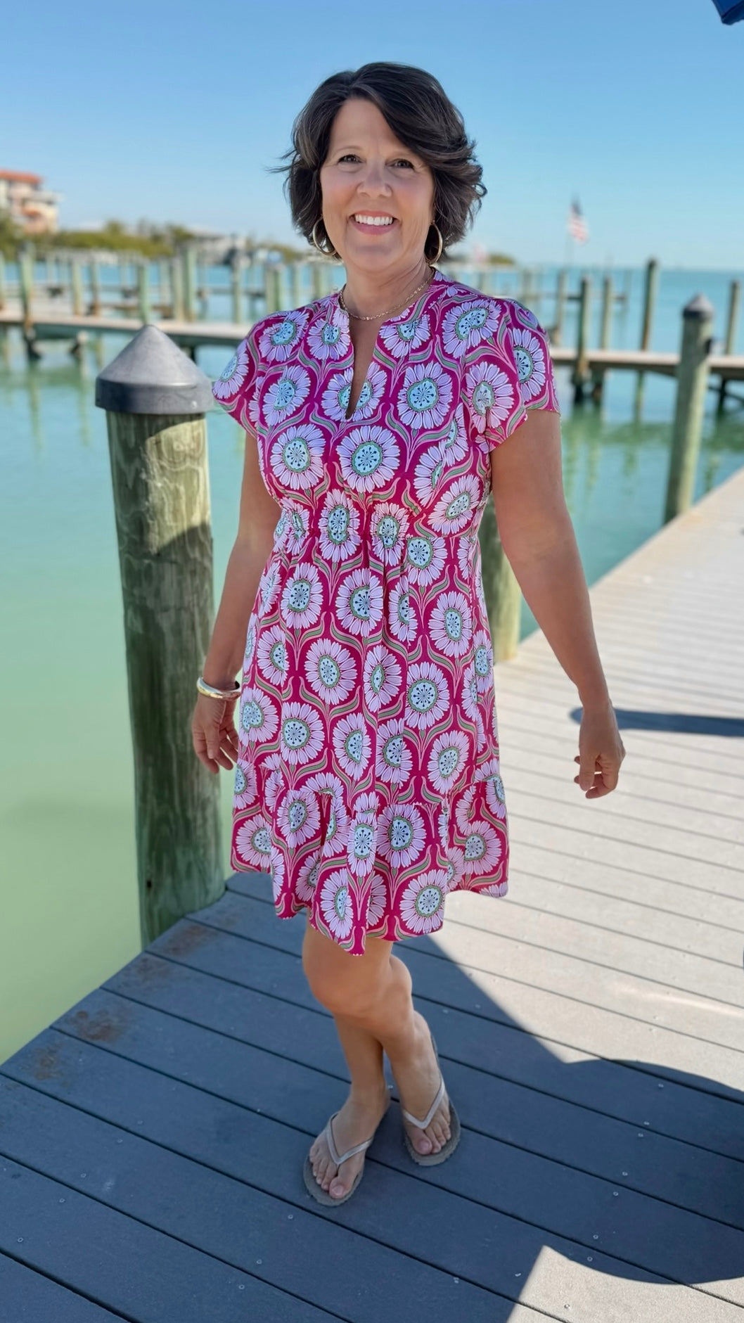 Uncle Frank Wind Dance Dress - Fuchsia