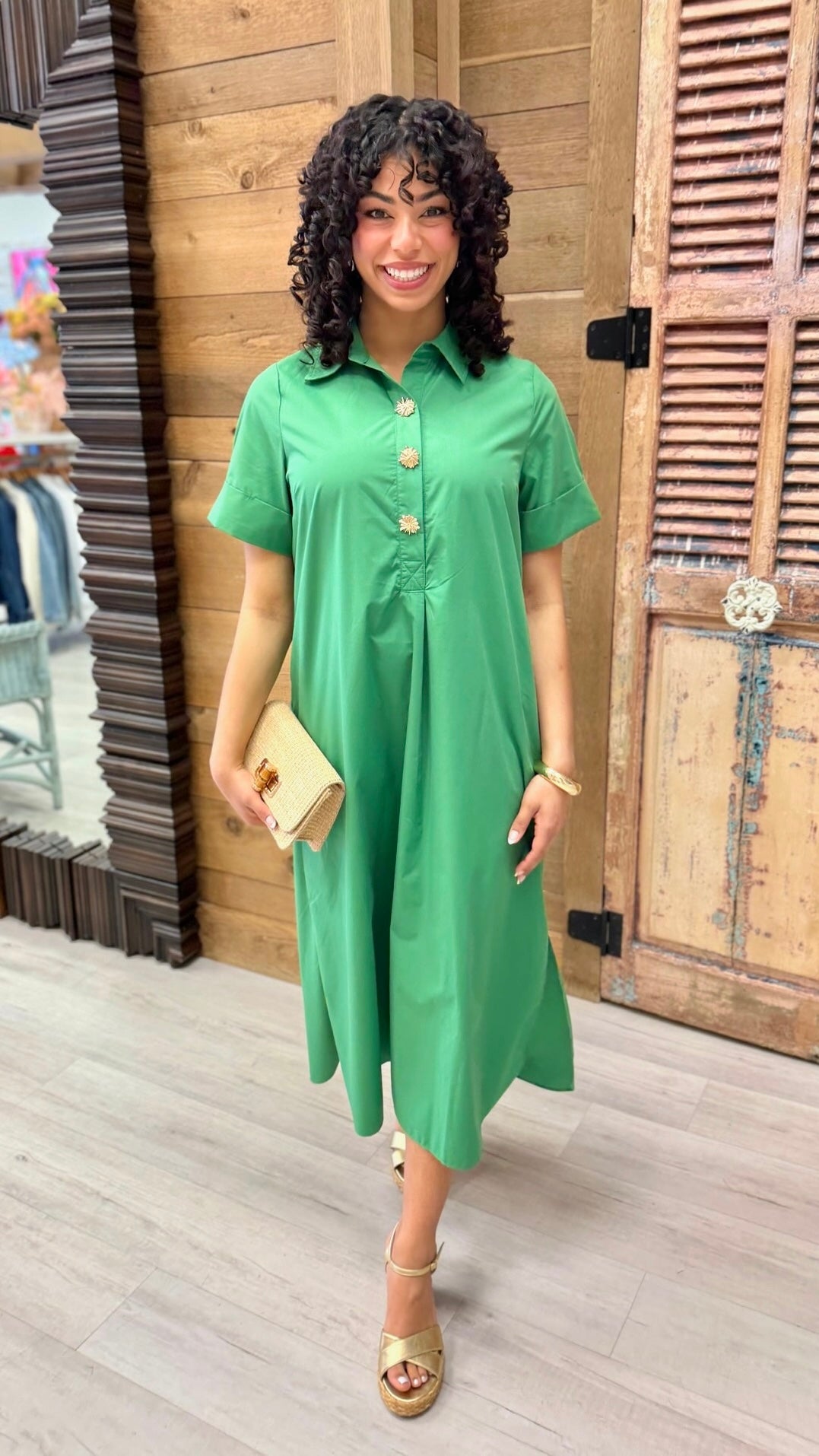 Makenna Midi Dress - Green