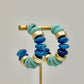 TURQUOISE BEAD HOOPS