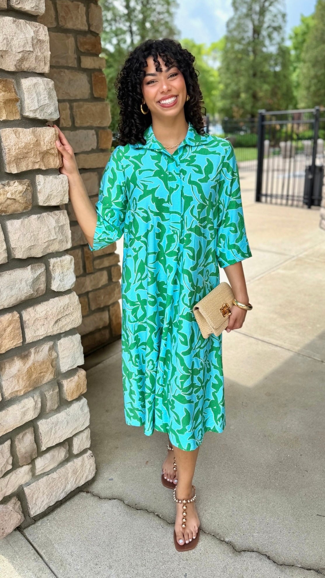 Uncle Frank Midi Swing Dress - Green