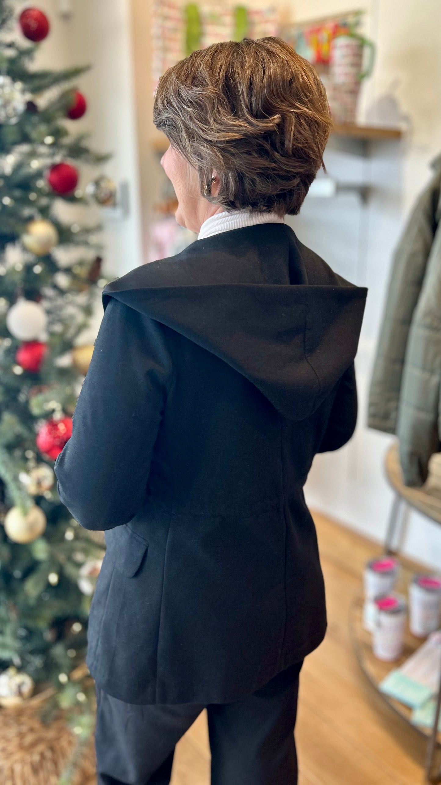 Amanda Cinch Waist Jacket - Black