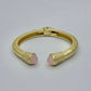 Cuff Bracelet with Pink Crystal