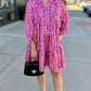 Ivy Jane Pink Silky Tile Tiered Dress
