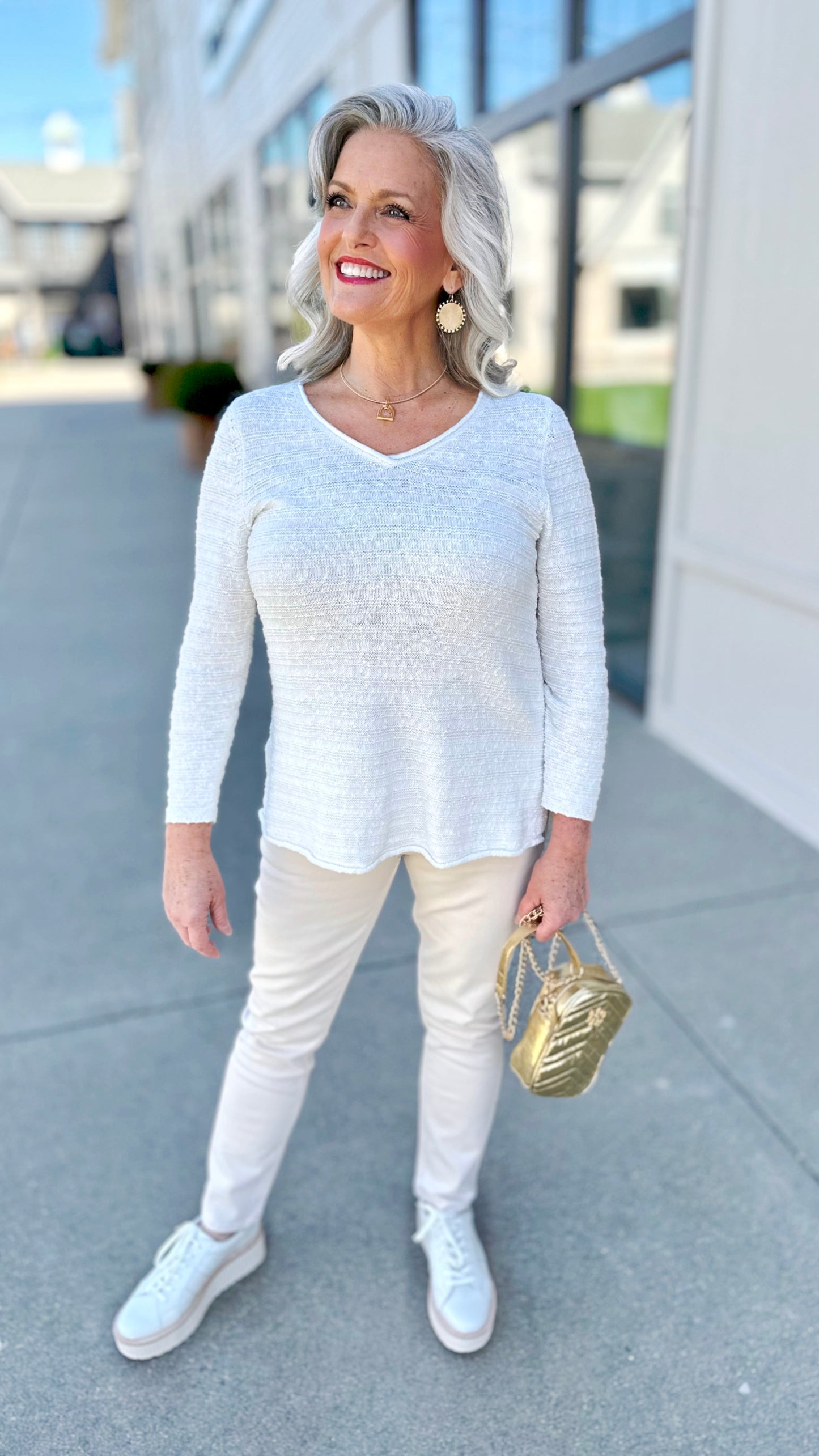 Habitat Seaglass Cotton Tunic Sweater - White