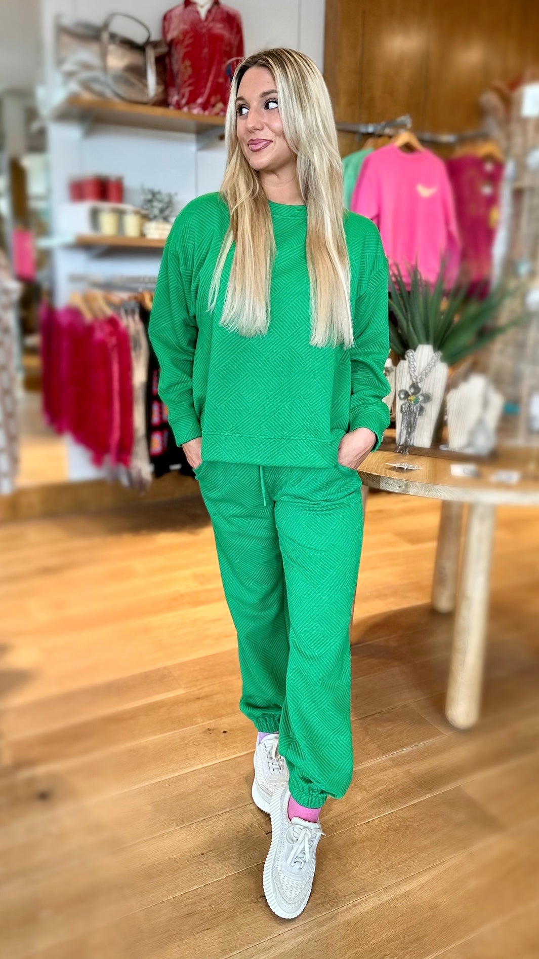 Quilted Queen Joggers - Shamrock