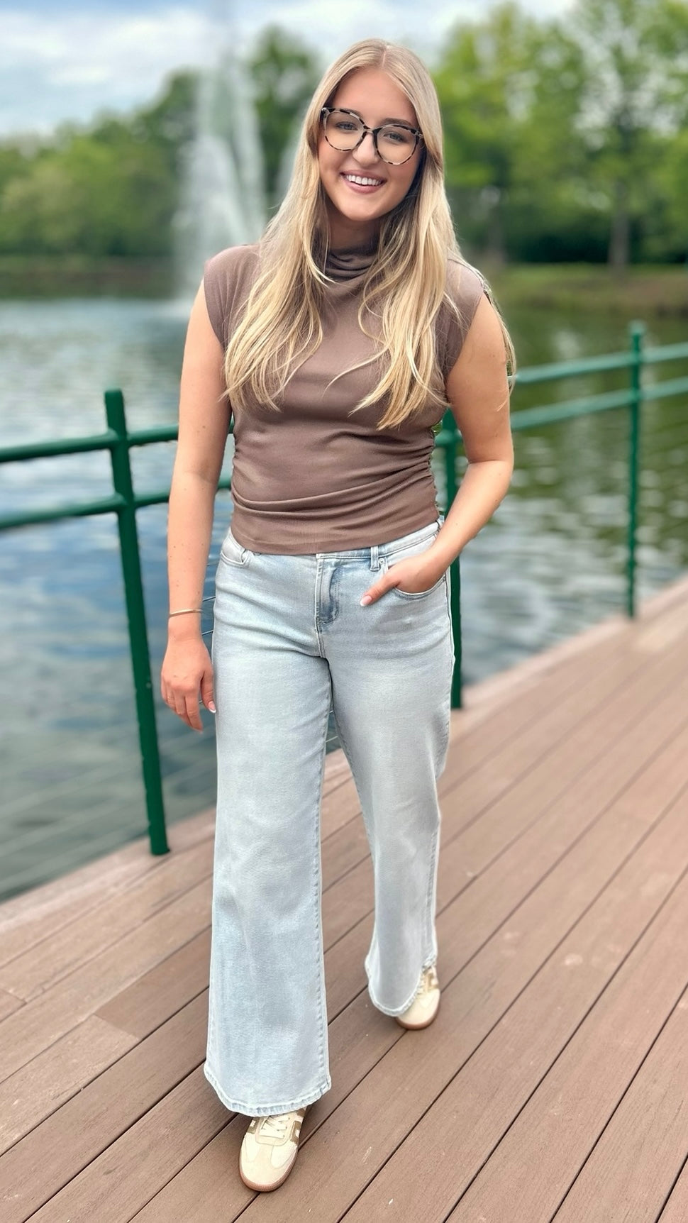 Michael Stars Amara Mock Neck Top - Cobblestone