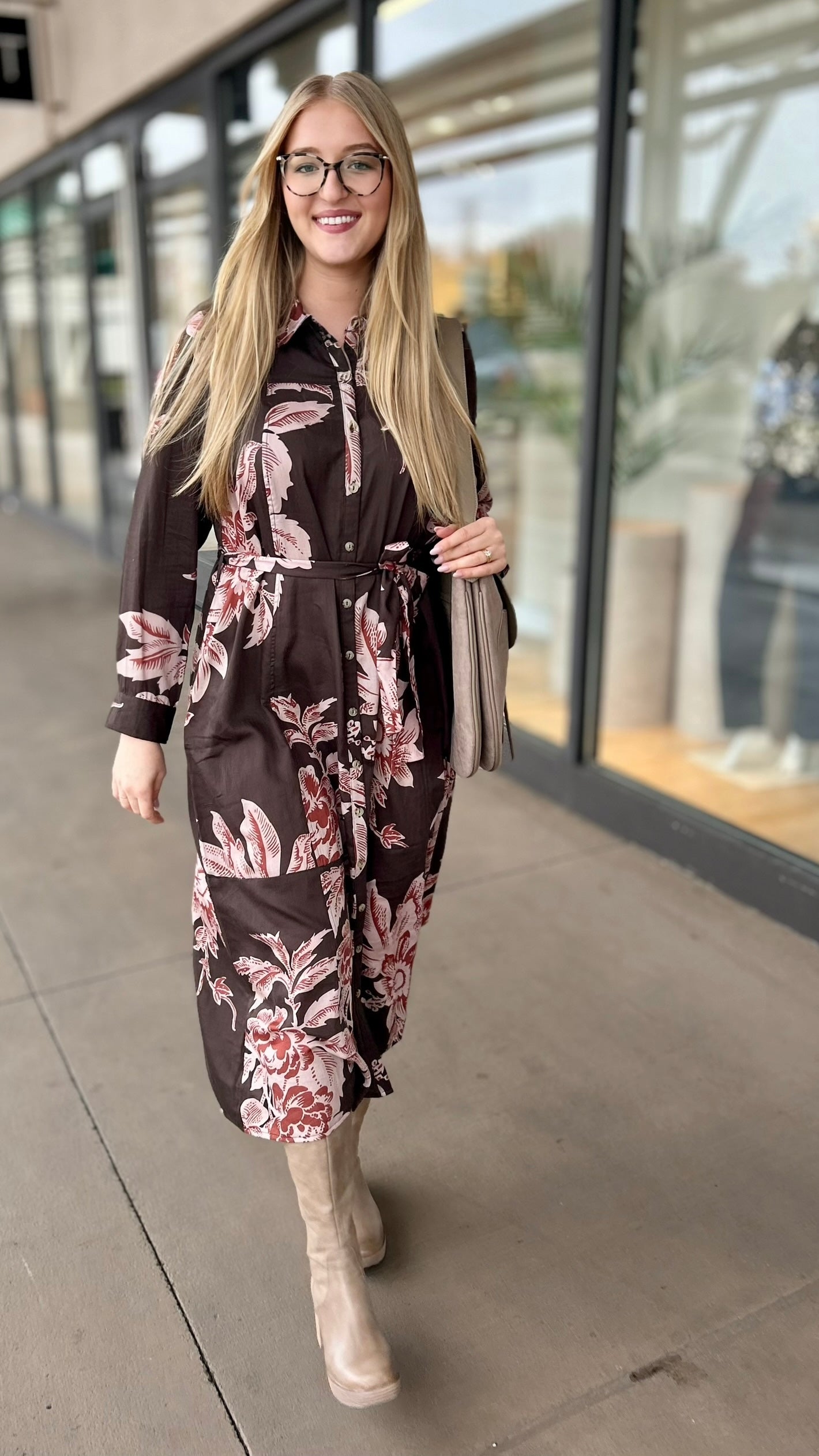 Ivy Jane Fall Tropics Dress - Brown