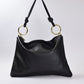 Leather Ring Shoulder Bag - Black