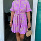 Uncle Frank Cross Stitched Dress - Pink