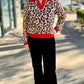 Leopard Red Trim Sweater