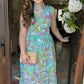 Tabi Swirl Midi Dress - Aqua Multi