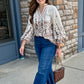 Maddie Floral Long Sleeve Top - Ecru