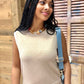 Elise Double Layered Knit Top - Taupe