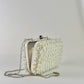 Hand Beaded Silver Pearl Clutch/ Crossbody