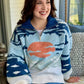 Blue Multi Mountian Scape Sweater