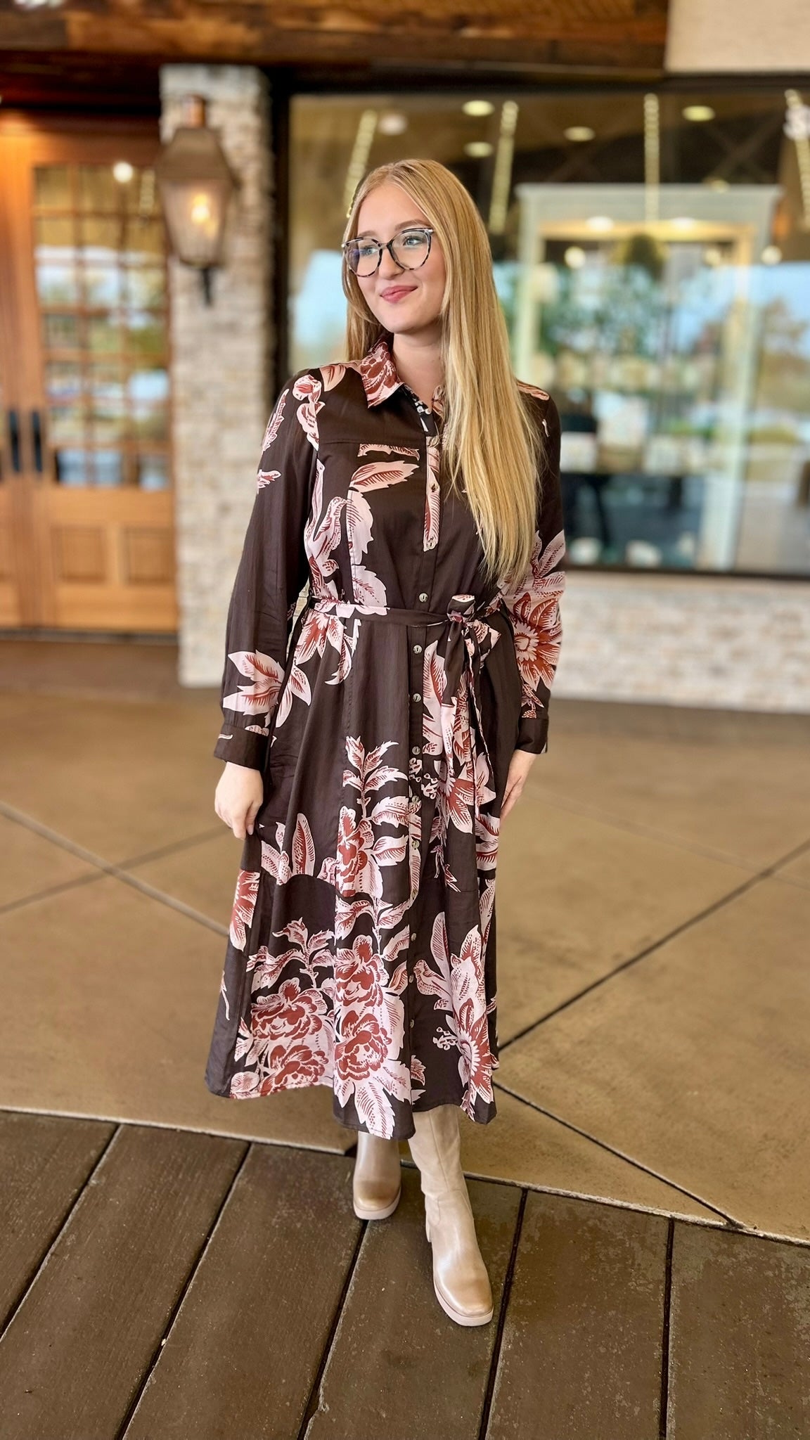 Ivy Jane Fall Tropics Dress - Brown