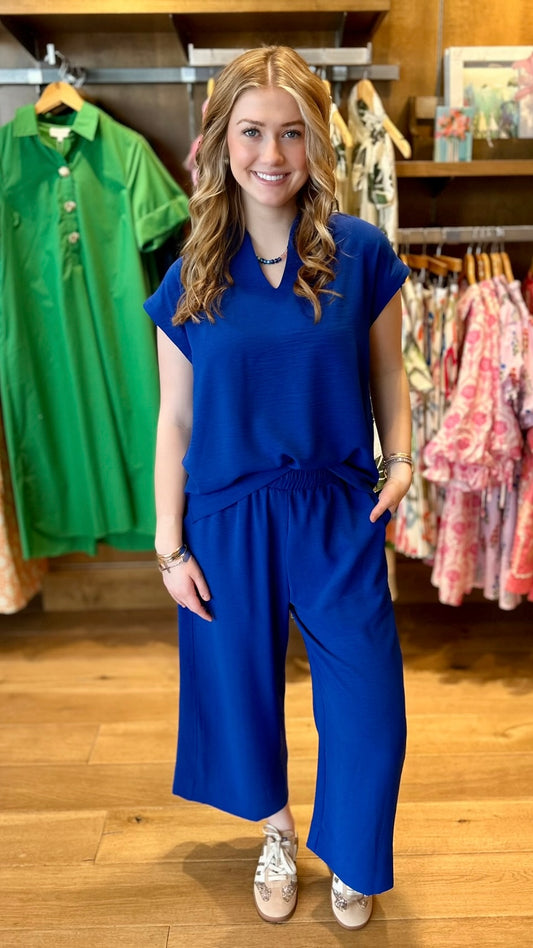 Ivy jane Funnel Collar Top - Royal