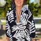 Megan Palm Tree Top - Black