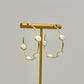 White Agate & Gold Hoop Earrings