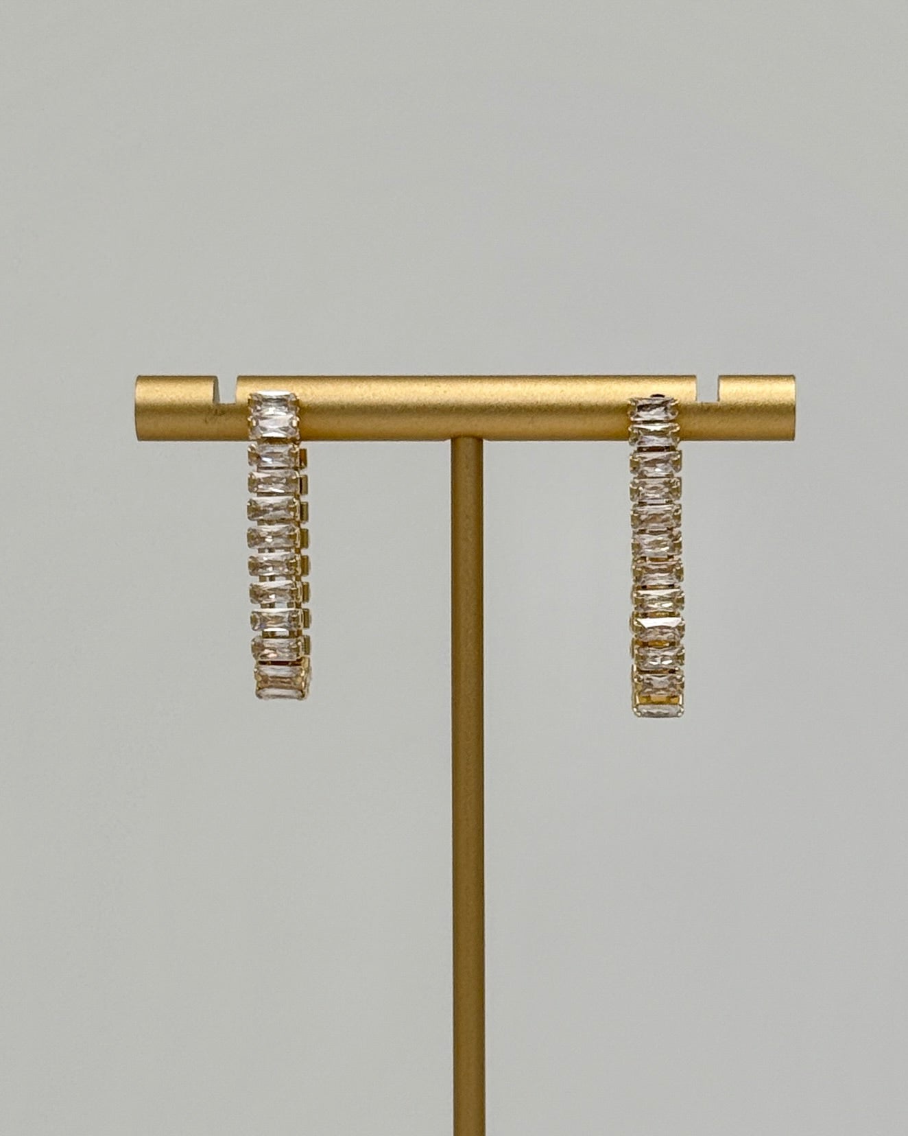 Gold Crystal Slinky Hoop Earrings