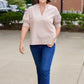 Carolina Khaki Puff Sleeve Top