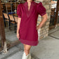 Charlotte Burgundy Embroidered Dress