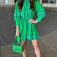 Tyler Boe Christy Embroidered Skimmer Dress - Green