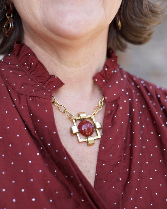 Wine Stone Necklace