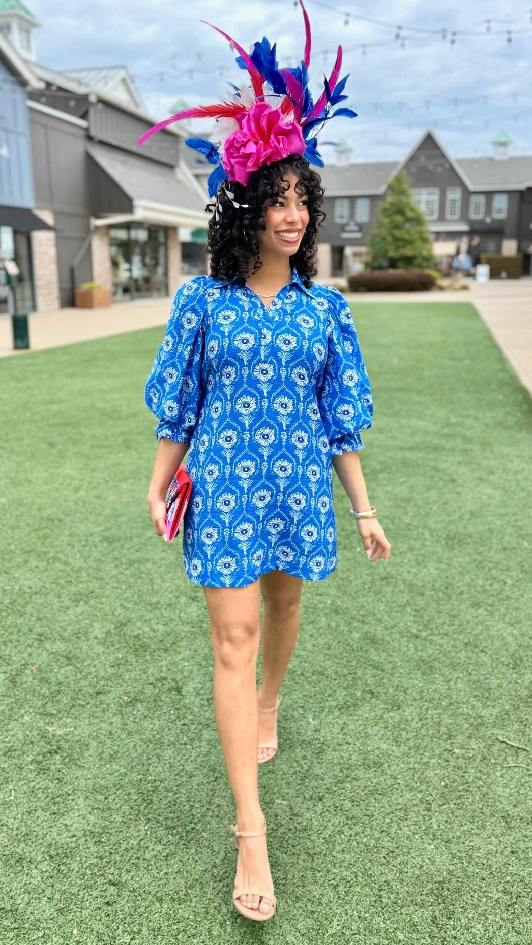 Emmy Floral Dress - Cobalt