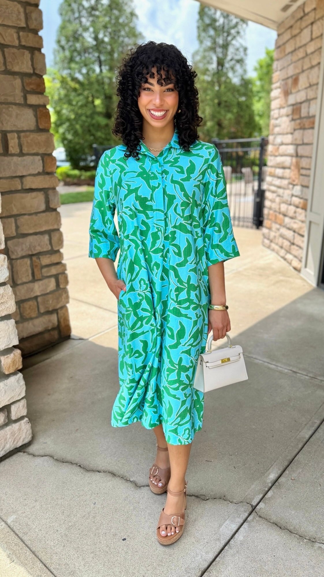 Uncle Frank Midi Swing Dress - Green