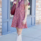Whitney Wine Print Dress