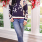 Fran Floral Sweater - Navy