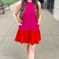 Two Tone Ruffle Hem Dress