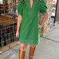 Charlotte Green Embroidered Dress
