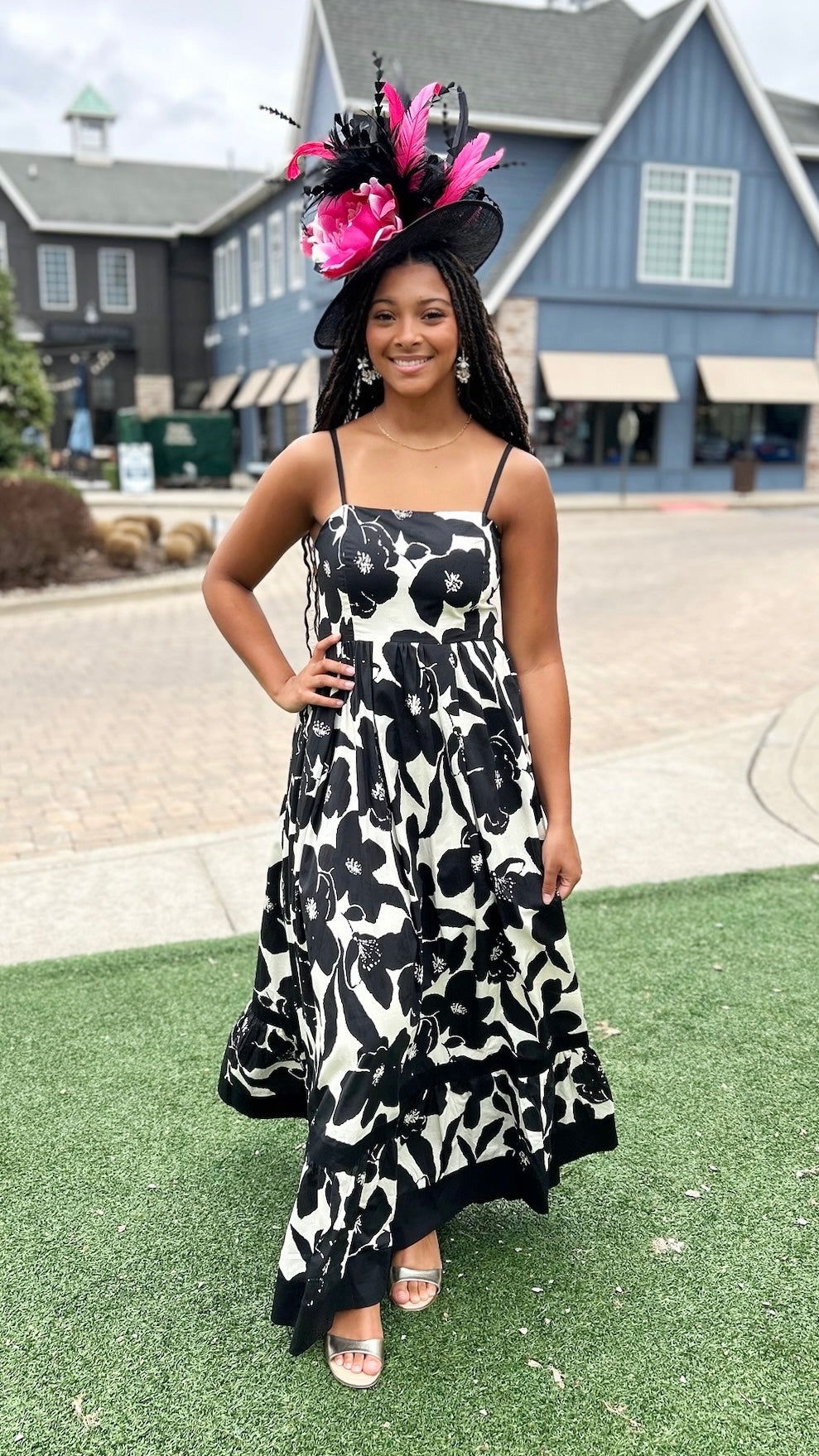 Jennifer Floral Maxi Dress - Black