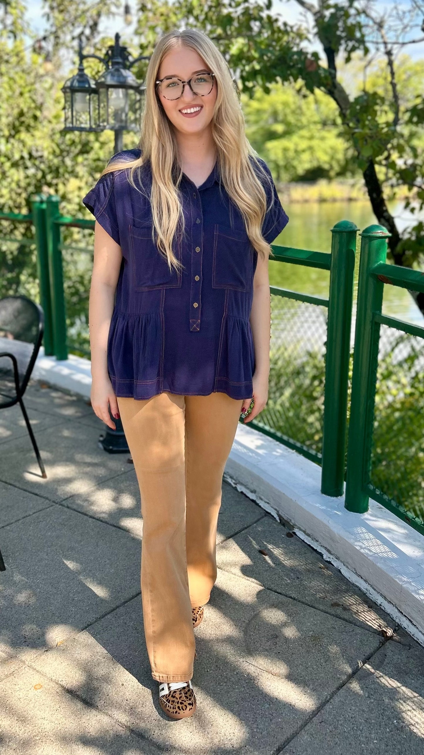 Lila Denim Blouse