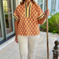Orange & Yellow Print Top