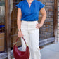 Rebecca Denim Ruffle Sleeve Top