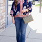 Frances Navy Floral Blouse