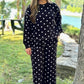 Kacey Polka Dot Leisure Top - Black & White